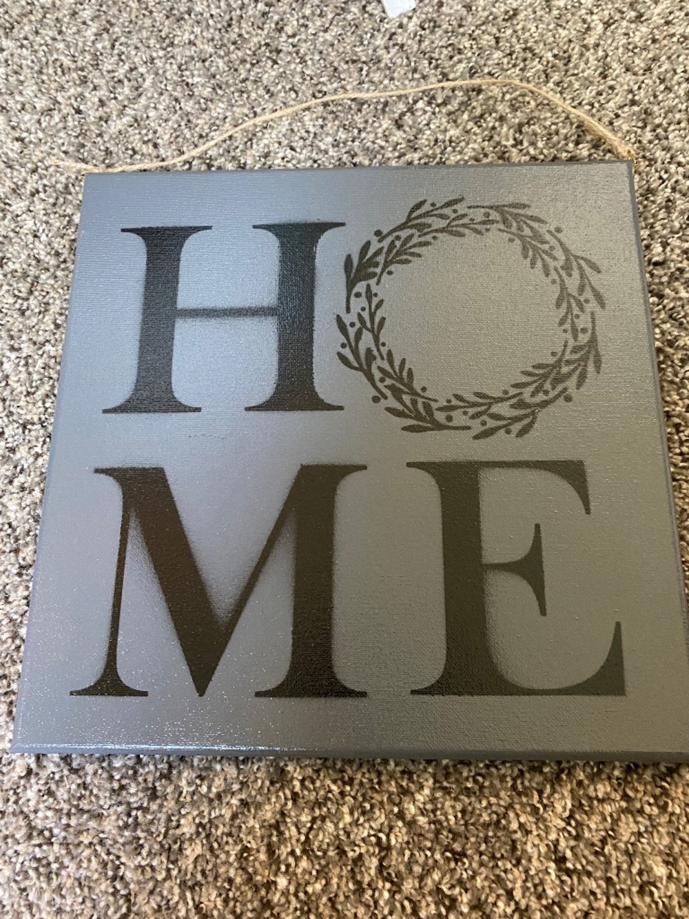 Handmade painted stenciled Canvas Home hanging wall decor